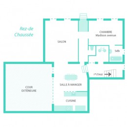 Plan du rez-de-chaussée de la maison Fabel